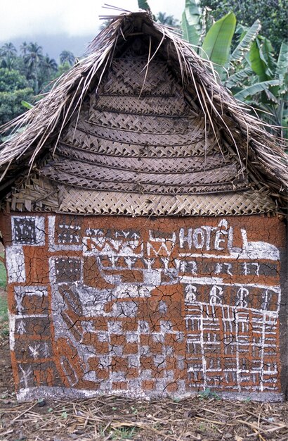 Photo old hut on field