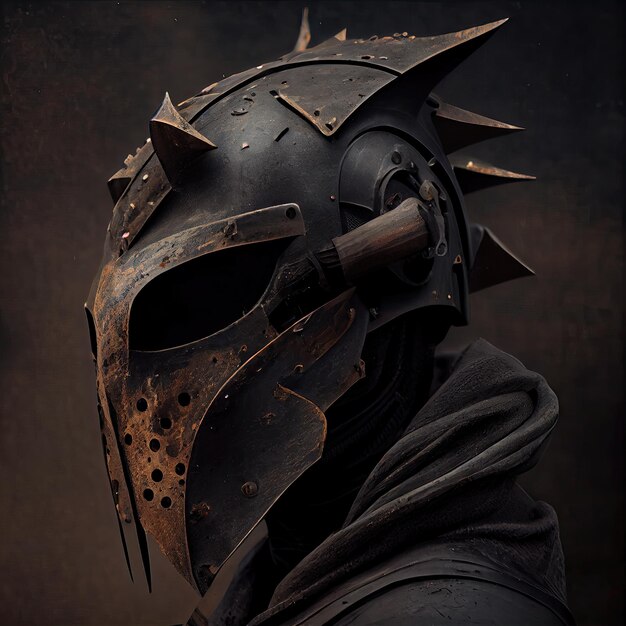 An old iron helmet that evokes fear Bandit helmet