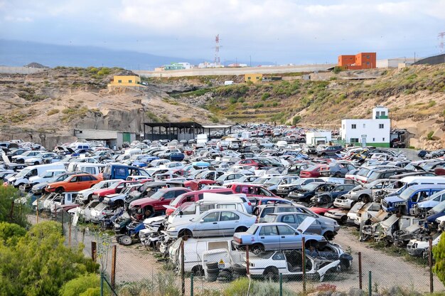 Old Junk Cars On Junkyard