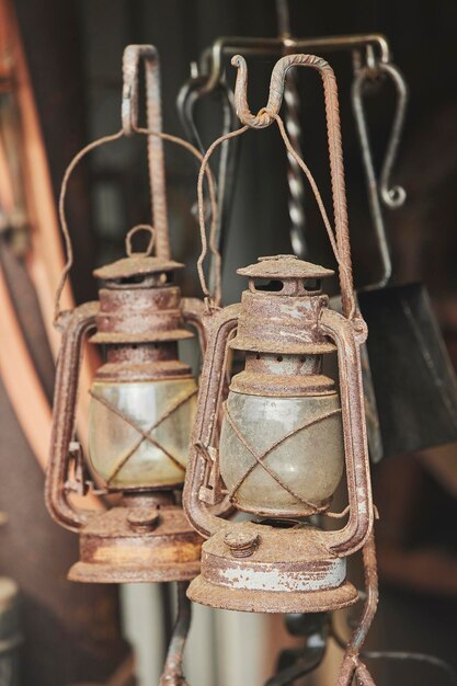 an old kerosene lamp in a harbor in denmark