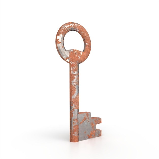 Old key 3d modelling