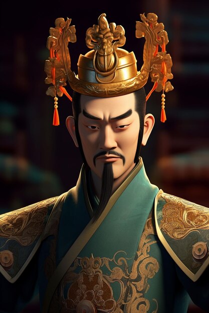 Photo old king in china in traditional chinese