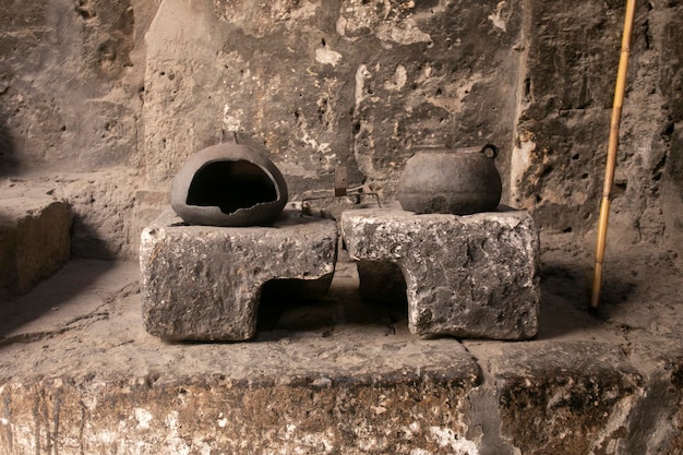 Old kitchen and utensils from the convent of Santa Catalina in Arequipa, Peru.