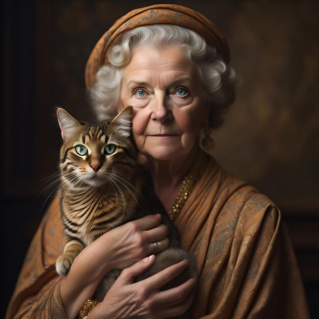 Old Lady With A Cat