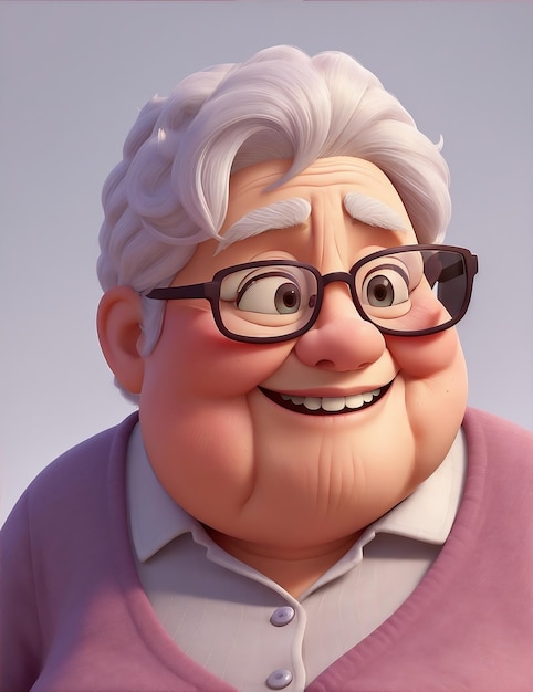 An old lady with glasses smiling