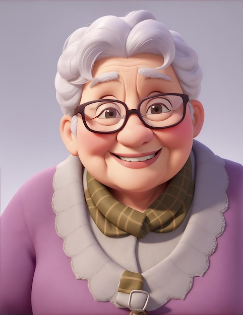 Photo an old lady with glasses smiling