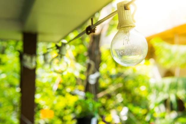 Photo old lamp in the garden