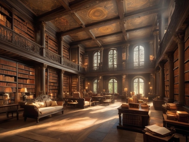 an old library background