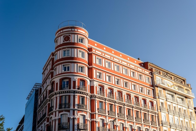 Old Luxury Residential Buildings In Madrid. Salamanca district