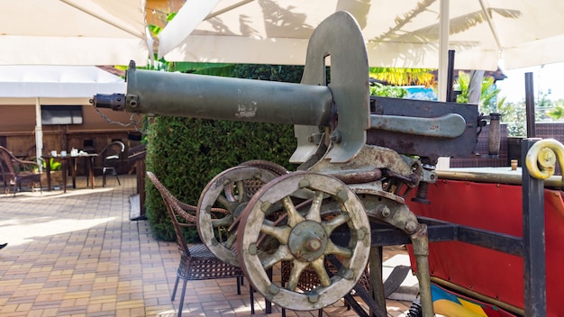 Old Machine Gun Maxim, Soviet Red Army Weapon Of World War II, Sochi.