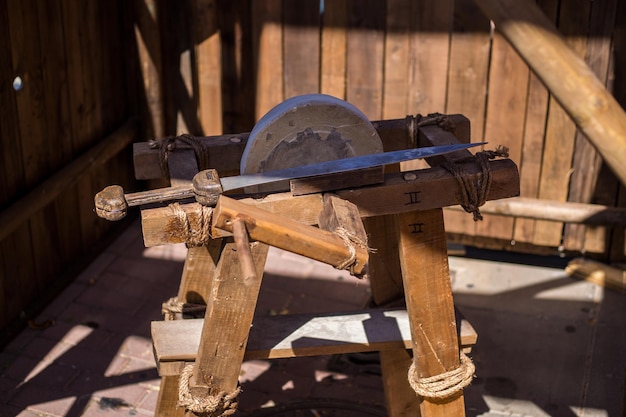 Old machinery on table