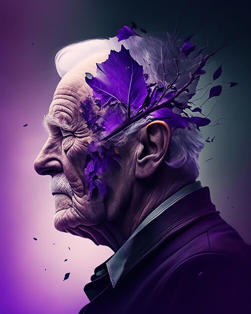 old man alzheimer abstract mind grandfather