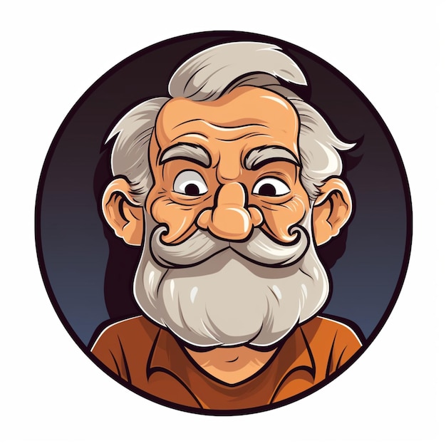 Photo old man cartoon logo