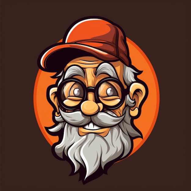 old man cartoon logo