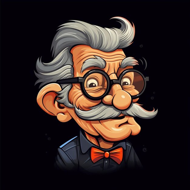 old man cartoon logo