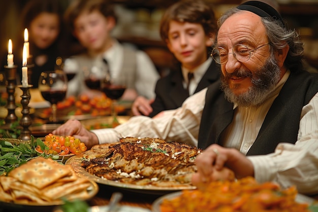 Photo old man celebrating passover