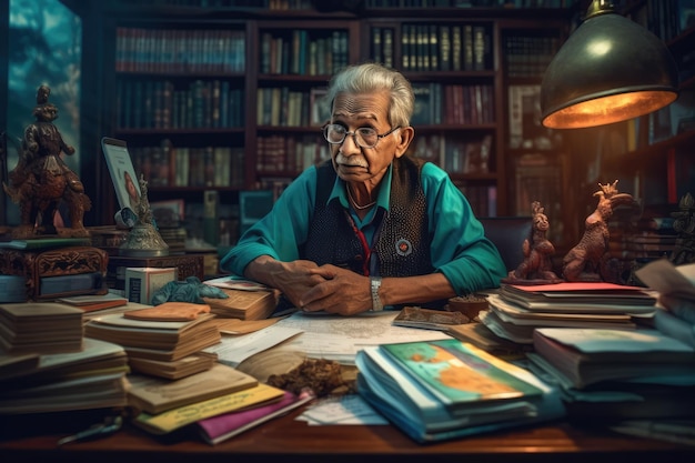 An Old Man Dedicated to Reading and Writing