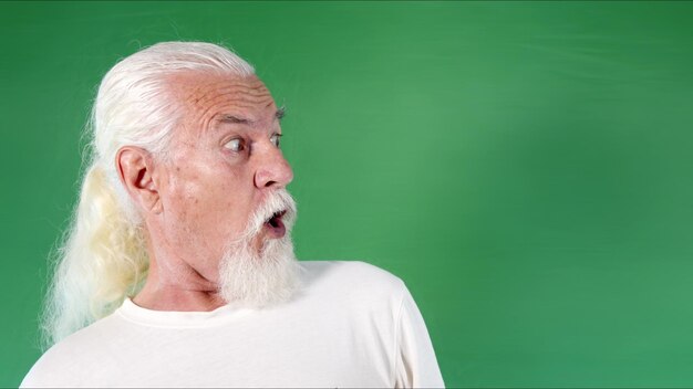 Old Man Face Heard a Shocking News Photo