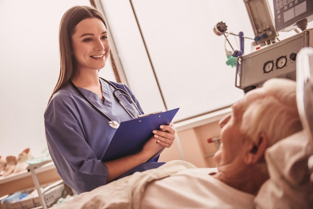 Old man in hospital