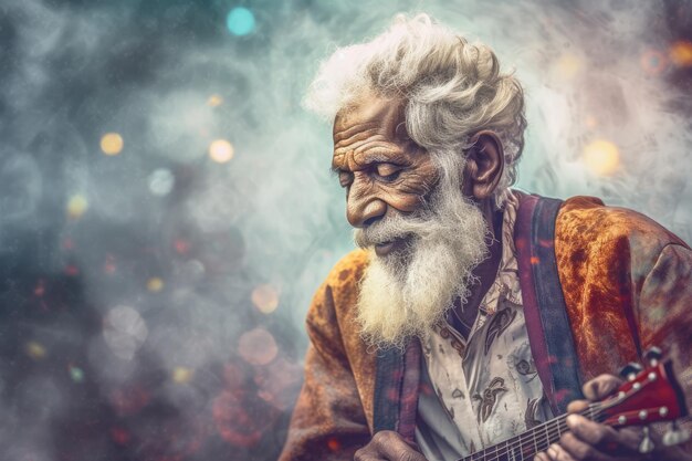 Old Man Playing the Guitar