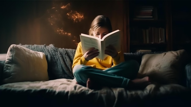 Old man read a historical ancient authentic book before sleeping