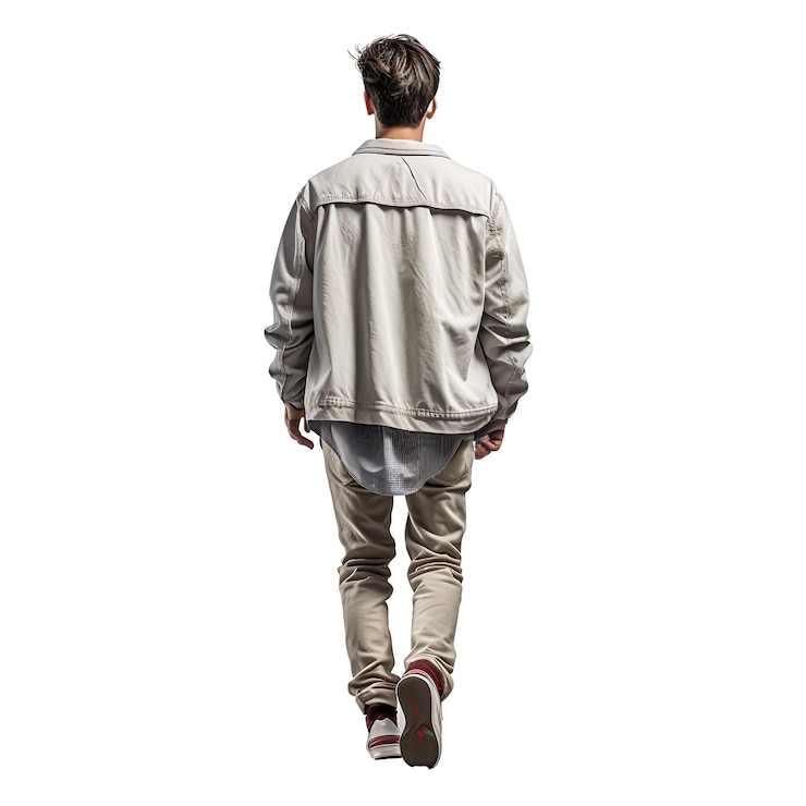 Photo old man walked with his back turned generative ai