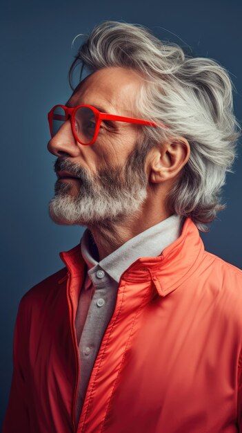 Old man wearing glasses bushy beard