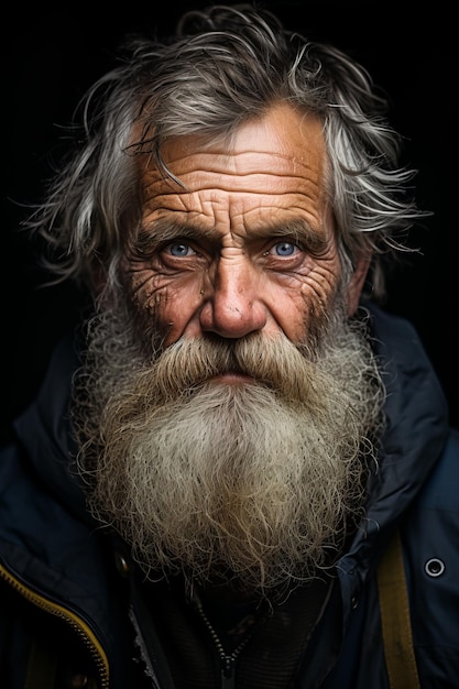 Premium AI Image  A man with blue eyes and a beard