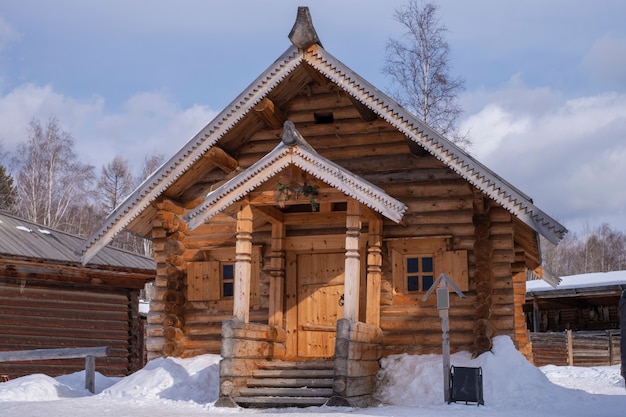 Old manor house in winter