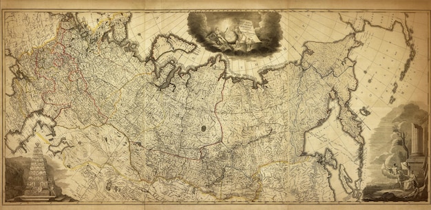 Foto vecchia mappa della russia stampata nel 1786