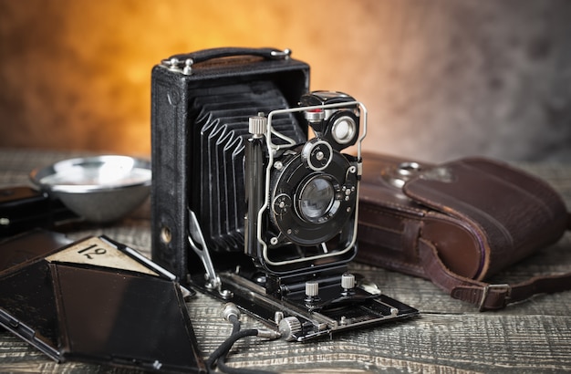 Old mechanical photo camera