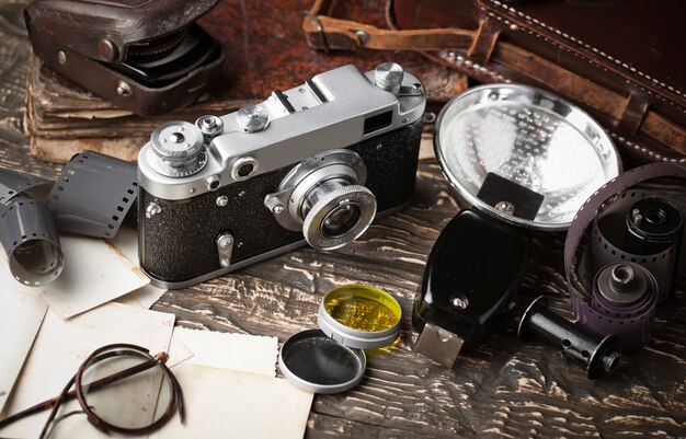 Old mechanical photo camera