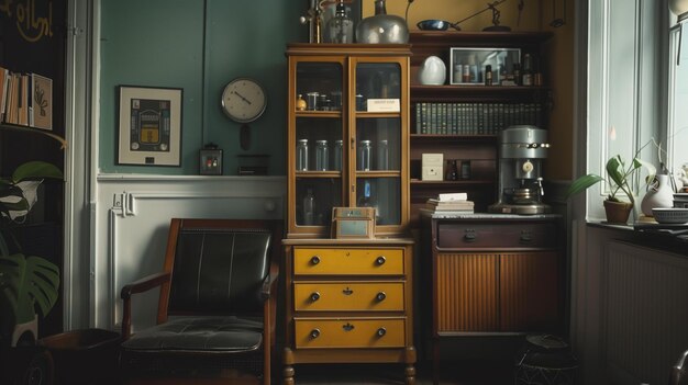 Photo old medical doctor cabinet in retro style