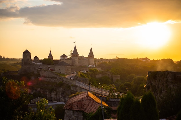 Old medieval castle castle in Kamianets-Podilskyi