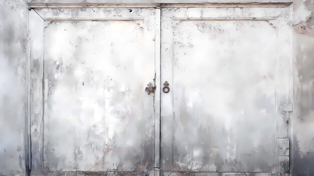 Old metal door with peeling paint grunge texture background