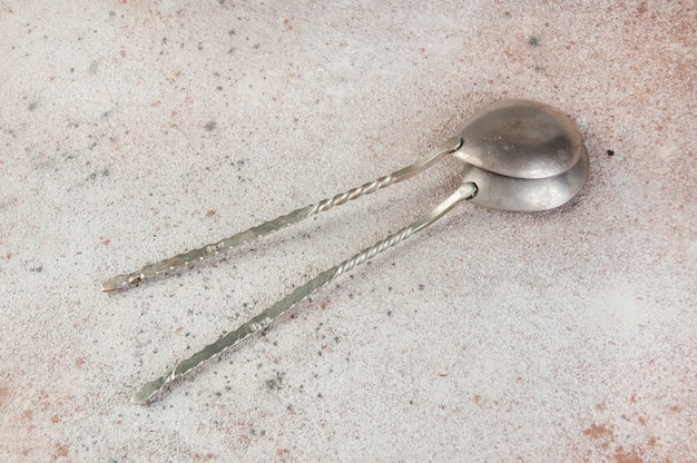 Old metal spoons