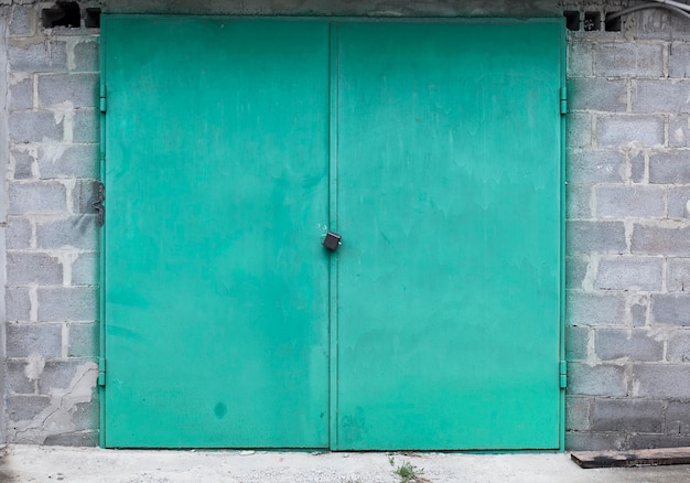 old metal warehouse door hangar