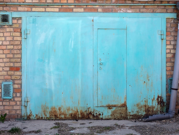 old metal warehouse door hangar