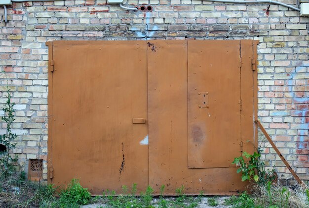 old metal warehouse door hangar