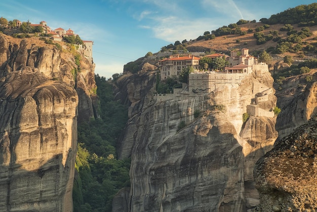 Old Monastery on the top of rock in Meteora Thessaly Greece