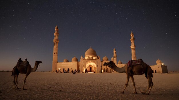 Old mosque in the desert