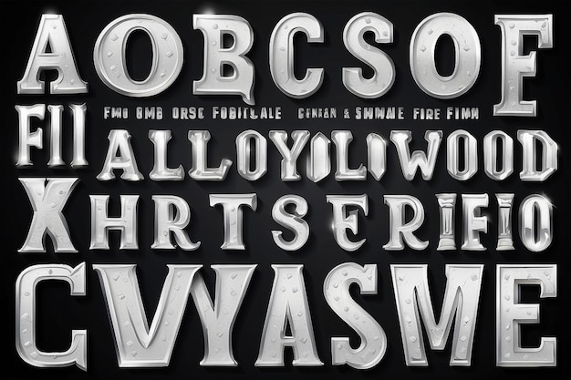 Old movie font cinema type and film poster typeface vector vintage alphabet