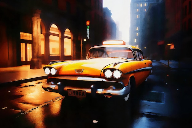 Old New York Taxi Cab Ride The Lightning Transport Inspiraties generatieve ai