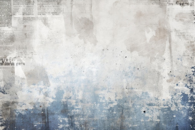 Old newspaper background with lots of text dark white and blue