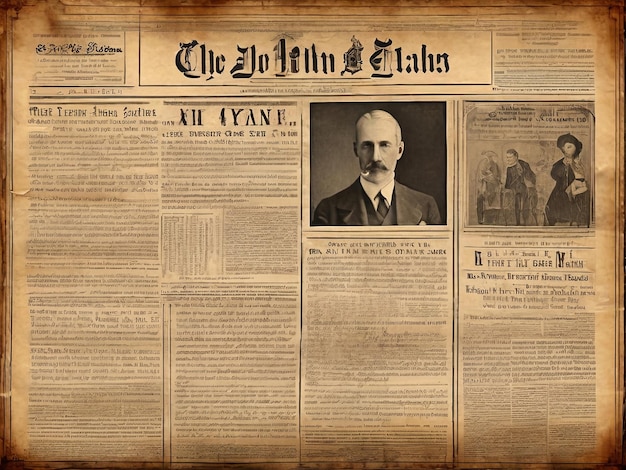 Old newspaper brown vintage aged grunge texture background