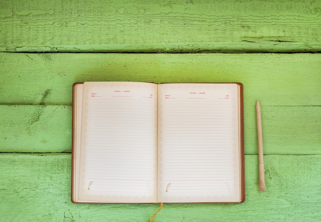 Old notes vintage wooden background