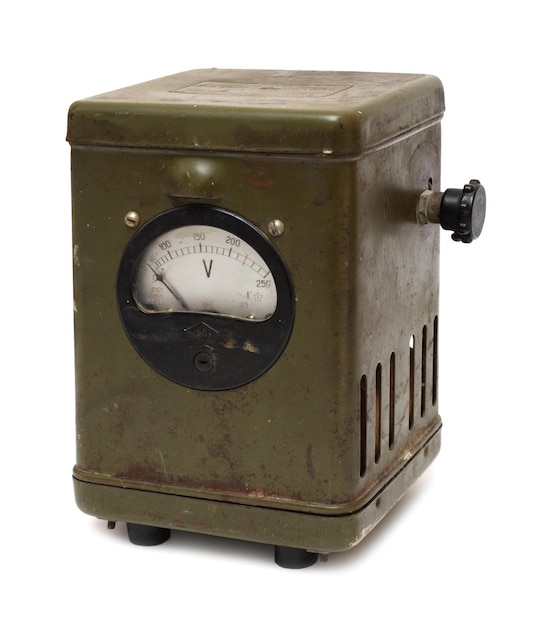 Old obsolete electric voltmeter device