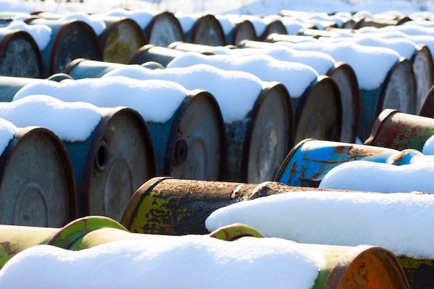 Old oil barrels