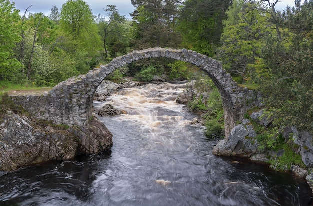 케언곰스 국립공원(Cairngorms National Park)의 Carrbridge에 있는 오래된 팩호스 다리(packhorse bridge)는 스코틀랜드 하이랜드(Highlands)의 덜네인(Dulnain) 강을 가로지르는 가장 오래된 석조 다리입니다.