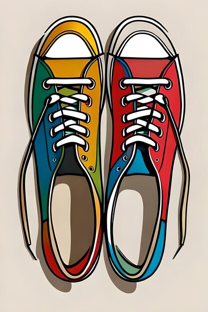 Old paired sneakers poster